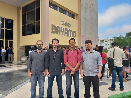 Da esquerda para direita: Sandro Safadi, do IFG-Anápolis; Ricardo Assis, da UEG; Adão Franscisco, da UFT; e Weder Freitas, do IFG- Goiânia Da esquerda para direita: Sandro Safadi, do IFG-Anápolis; Ricardo Assis, da UEG; Adão Franscisco, da UFT; e Weder Freitas, do IFG- Goiânia